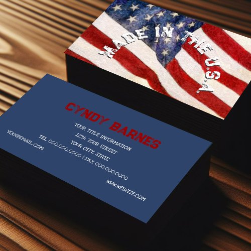 American Flag Made in the USA Business Card