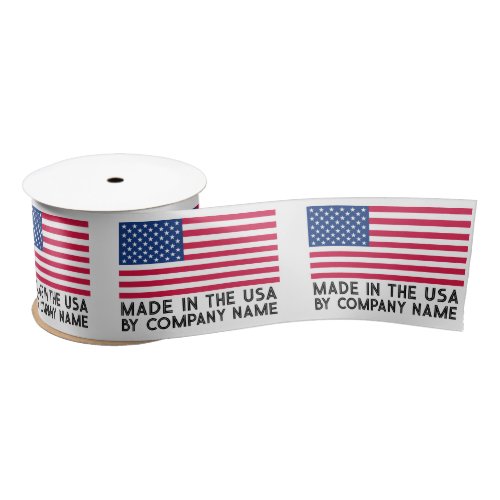  American Flag Made In USA Branded Clothing Labels Satin Ribbon