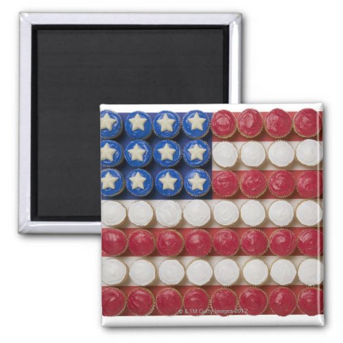 American flag made of cupcakes magnet