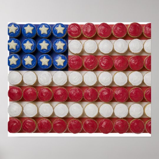 American flag made of cupcakes poster | Zazzle.com
