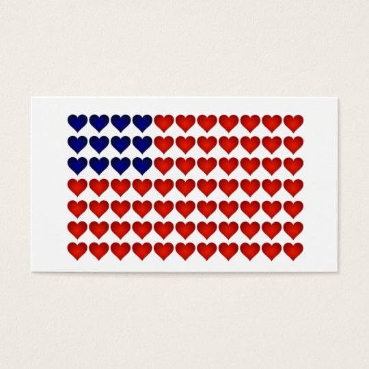 American Flag Made of Hearts Business Card
