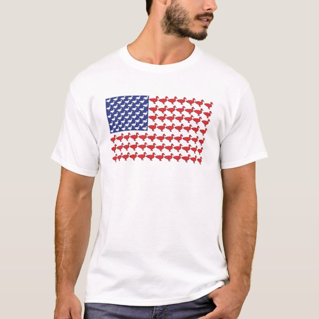 American Flag Made Out Of Ducks T-Shirt (Front)