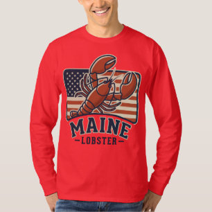 American Flag Maine Lobster T-Shirt