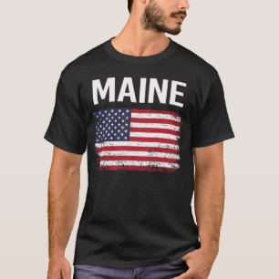 American Flag Maine T-Shirt