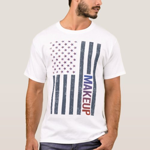 American Flag Makeup T_Shirt