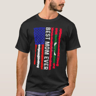 American Flag Maldives Flag Best Mom Ever Family T-Shirt