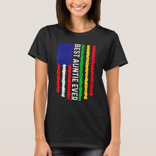 American Flag Mali Flag Best Auntie Ever Family T_Shirt