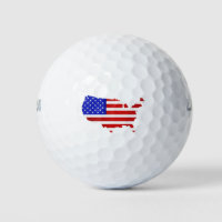 American Flag Map of the United States of America Golf Balls