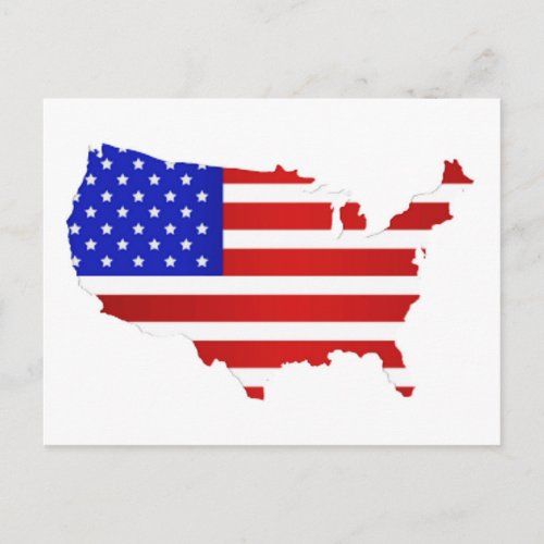 American Flag Map of the United States of America Postcard