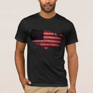 American Flag Map T-Shirt