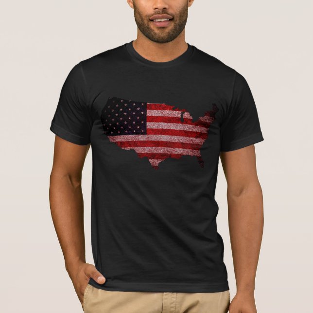 American Flag Map T-Shirt (Front)