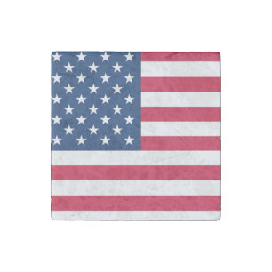 American Flag Marble Stone Magnet