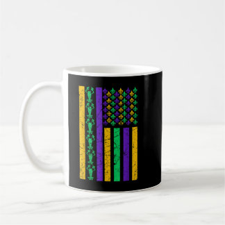 American Flag Mardi Gras Costume Mardi Gras Crawfi Coffee Mug