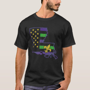 American Flag Mardi Gras Crawfish USA Flag Mardi T-Shirt