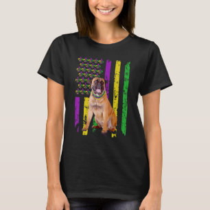 American Flag Mardi Gras Dog Festival Puppy Bullm T-Shirt