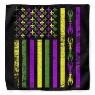 American Flag Mardi Gras Mardi Gras Crawfish Out Bandana