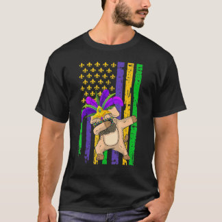 American Flag Mardi Gras pug Dog Festival Puppy T-Shirt