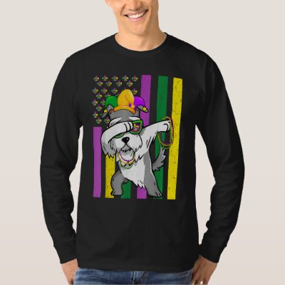American Flag Mardi Gras Schnauzer Dog Festival Pu T-Shirt