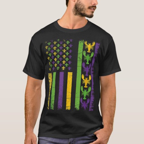 American Flag Mardi Gras Shirt Mardi Gras Crawfish