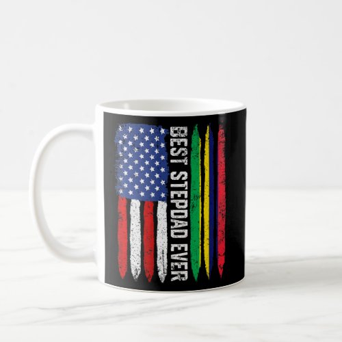 American Flag  Mauritius Flag Best Stepdad Ever F Coffee Mug