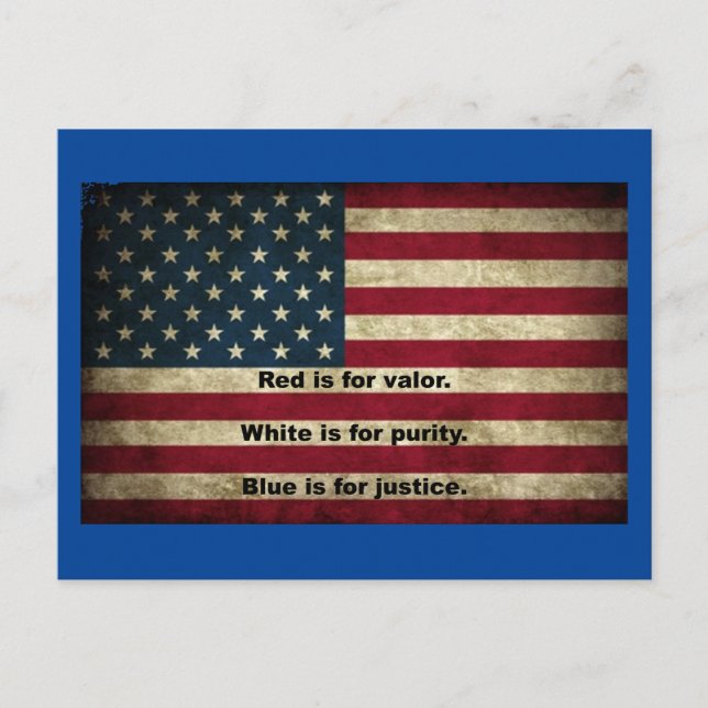 American Flag - Meaning of Colors Postcard (Front)