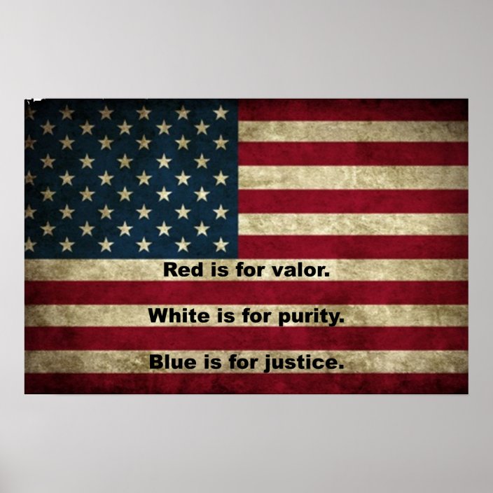 American Flag Meaning Of Colors Poster