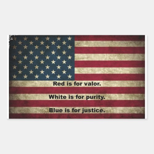 American Flag _ Meaning of Colors Rectangular Sticker
