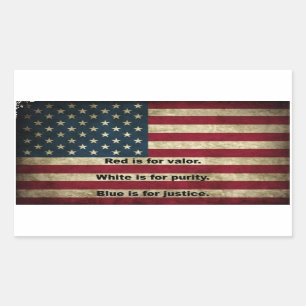 American Flag - Meaning of Colors Rectangular Sticker