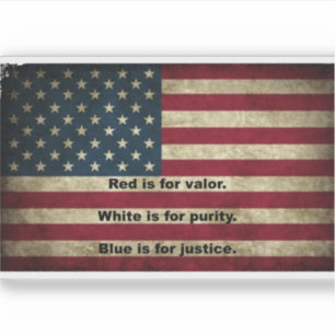 American Flag - Meaning of Colors Sticker