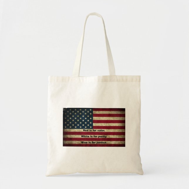 American Flag - Meaning of Colors Tote Bag (Front)