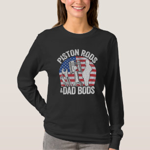 American Flag Mechanic 4th Of July Piston Rods And T-Shirt
