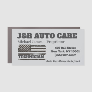 American Flag Mechanic Car Magnet