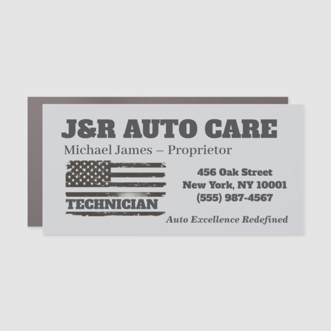 American Flag Mechanic Car Magnet (Front)
