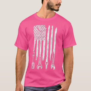 American Flag Mechanic Tools Car Fixing Essentials T-Shirt