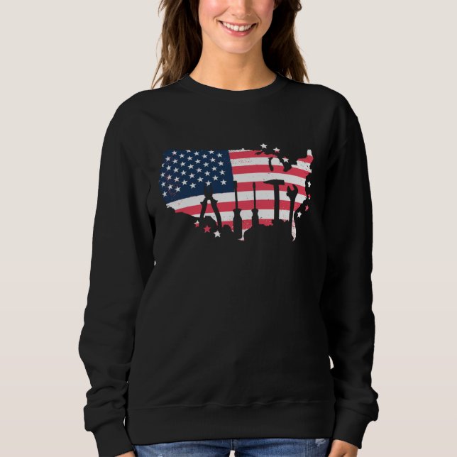 American Flag Mechanic Tools Sweatshirt (Front)