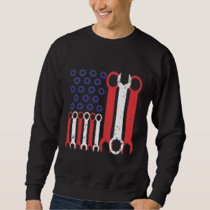 American Flag Mechanic Tools USA Love Craftsman Sweatshirt