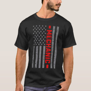 American Flag Mechanic US Flag Vintage For Men Dad T-Shirt