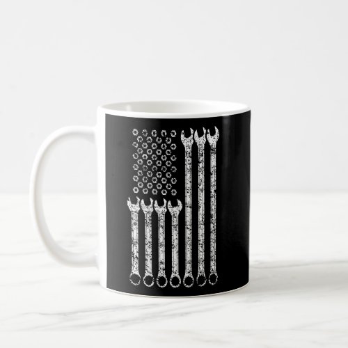 American Flag Mechanic Wrench Hoodie Gift Mens Wom Coffee Mug