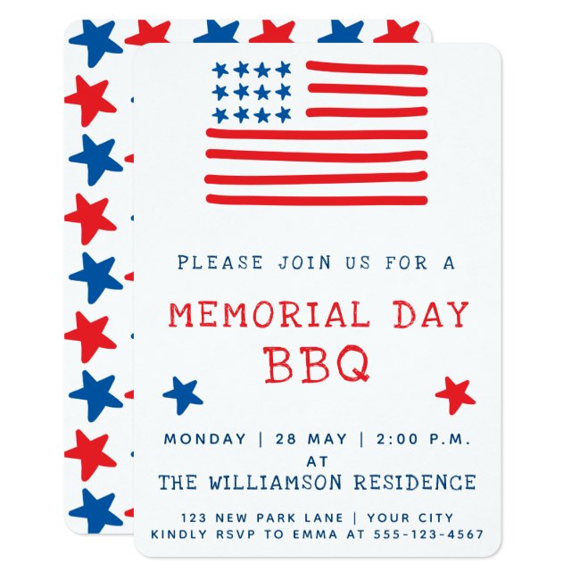 American Flag | Memorial Day BBQ Invitation