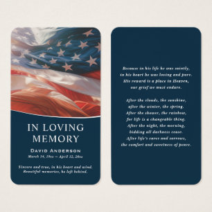 American Flag Memorial Prayer Cards