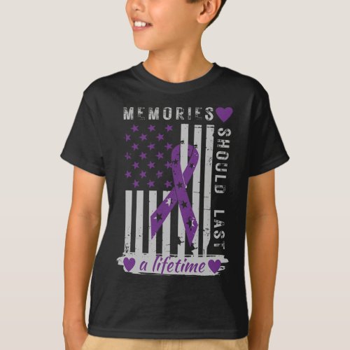 American Flag Memories Heimers Awareness  T_Shirt