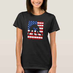 American Flag Men Wrestling T-Shirt