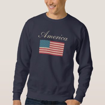 American Flag Men's Sweatshirt Shirt Gift by suncookiez at Zazzle