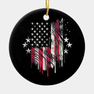 American Flag Mens USA Toddler American Flag 4th o Ceramic Ornament