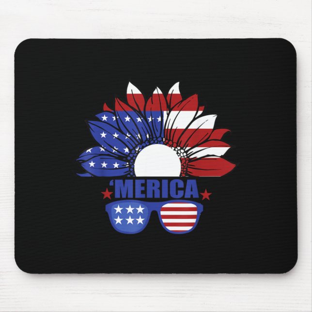 American Flag Merica 4th of July Independence Day Mouse Pad (Front)