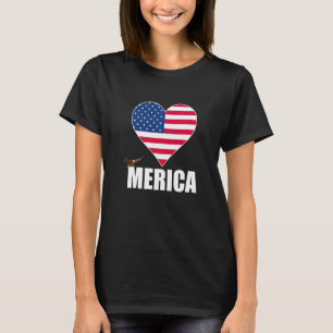 American Flag Merica Heart 4th Of July Eagle Usa A T-Shirt