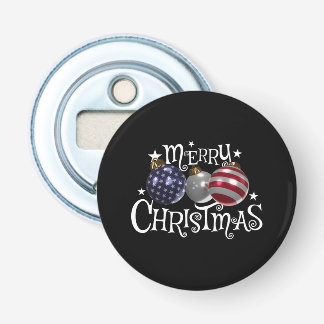 American Flag Merry Christmas Tree Baubles US Patr Bottle Opener