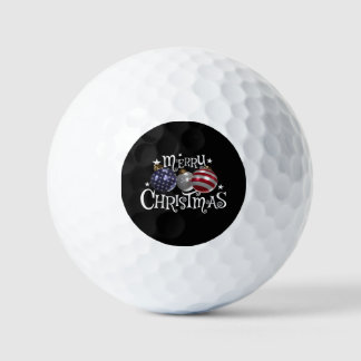 American Flag Merry Christmas Tree Baubles US Patr Golf Balls