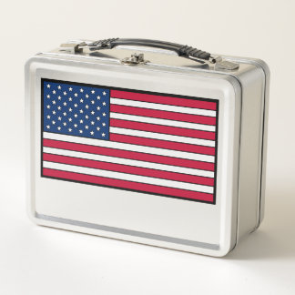 American Flag Metal Lunch Box