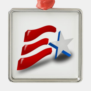 AMERICAN FLAG METAL ORNAMENT